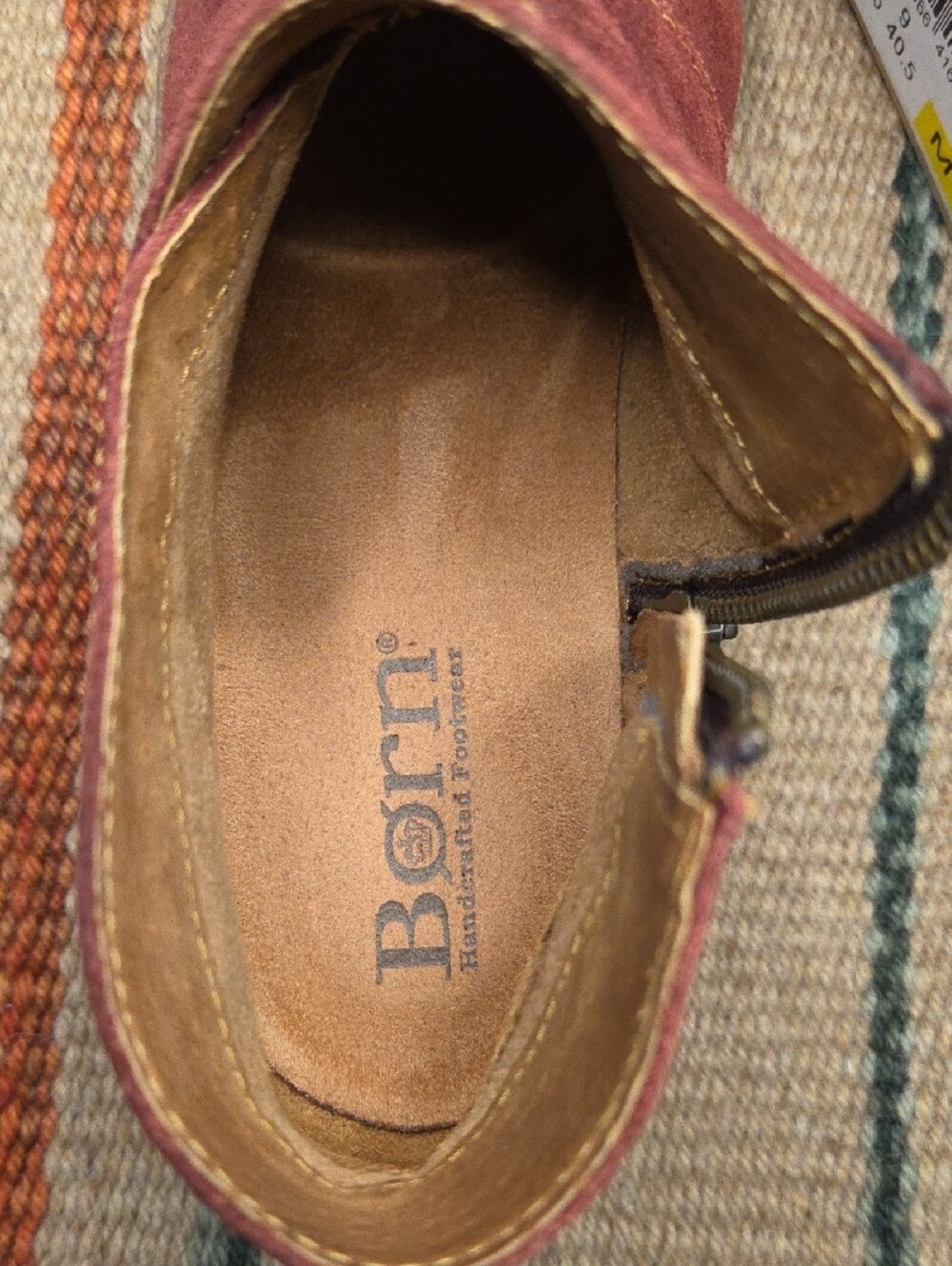 Born Womens Wine Suede Ankle Boots - Picture 4 of 7